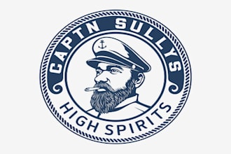 design vintage captn sullys  logo  in 1  day