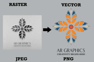 do redesign, vectorize, fix, and make a transparent logo