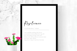 create minimalist  printable ready poster
