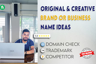 create modern and catchy business names with slogans, domain name