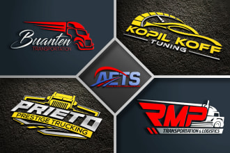 design for trucking  transport logistics and car repair logo