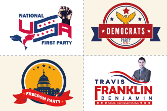 design modern attractive unique political campaign election winning patriot logo