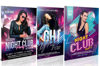 do flashing concert flyer, event, club or party flyer design