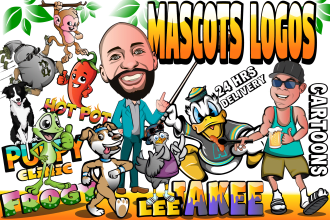 design cute cartoon mascot logo and funny animal characters