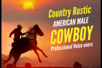 record a country rustic american male cowboy voice over