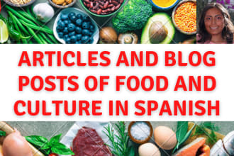 do articles and blog posts of food and culture in spanish