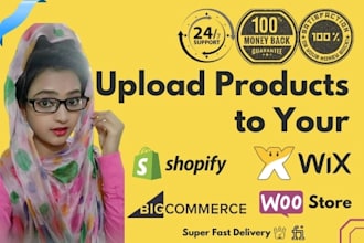upload or add products to your shopify, wix, bigcommerce or woocommerce store