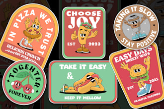 design unique vintage retro cartoon character for t shirt or logo