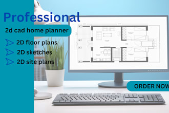 design 2d cad home plan sketch