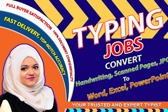 do handwriting or scanned pages to word, excel, powerpoint conversion typing job
