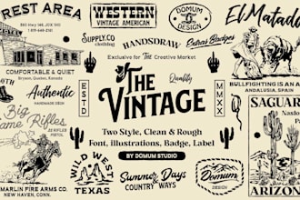 draw vintage westren illustraton for logo and tshirt merchandise brand
