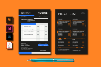 do professional invoice, product catalog, sell sheet, one sheet, price list