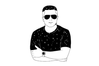 draw black and white lineart illustration of your photo