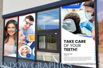 design billboard,yard sign, shop front and all window graphic