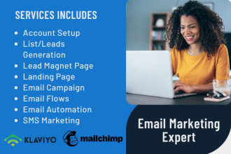 do mailchimp email marketing salesfunnel, klaviyo email flows and sms marketing