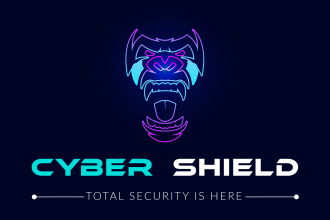 design modern tech technology cyber security startup crypto website neon logo