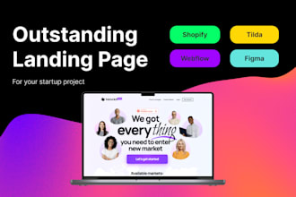 create a landing page design for your startup project
