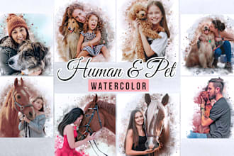 create watercolor portrait for you and your pet