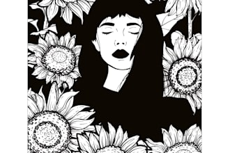 simple or detailed line art illustrations