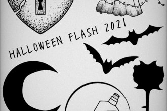 design black and white line art tattoo designs