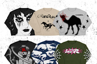 create y2k streetwear grunge style design for your brand
