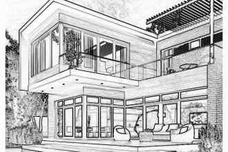 draw your house or building sketch in 2 hour