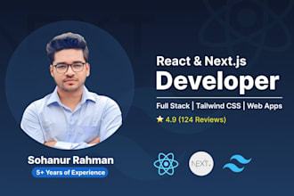 build a full stack react nextjs website or web application with tailwind CSS