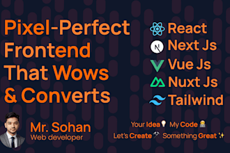 develop mern react next vue or nuxt web applications