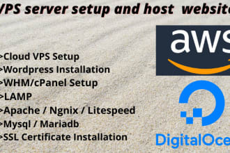 setup fix linux vps server on AWS,google,digitalocean,linode