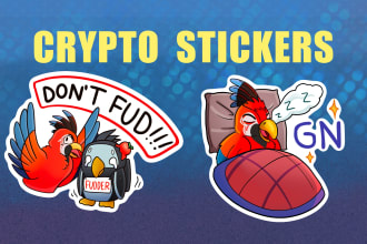 awesome crypto stickers, emoji for telegram, discord, twitch