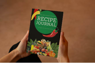 create recipe journal, food journal, diary cover and interior for KDP