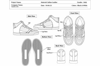 create custom shoe and bag designs and sketches for you