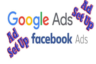 set up your google ads and facebook ads and write copy for the each ad