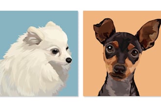draw your pet into vector portrait