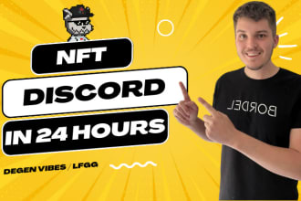 create a crypto nft discord server within 24 hours