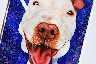 portray your pet in a realistic yet colorful painting