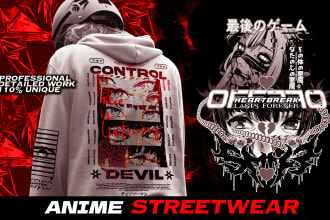 do the best anime edgy streetwear aesthetic  clothing