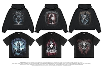 draw edgy streetwear design for merch and clothing