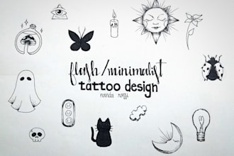 design a flash minimalist tattoo for you