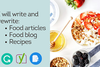 write SEO optimized food blogs and recipe articles
