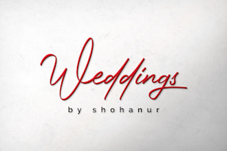 do wedding monogram, wedding logo, or initials signature, cursive design