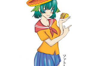 drawing anime fanart with moe style