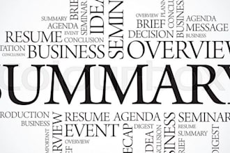 write an eloquent summary for you at reasonable price