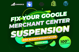 fix google merchant center suspension and misrepresentation
