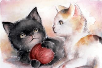 do hand painted watercolor illustrations for children book