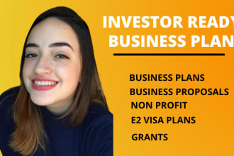 write business plan, proposal, business plan writer for startup, investor