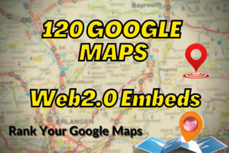 embed your google map in 120 web2 high da90 pr9 blogs sites