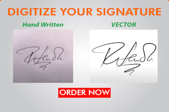 digitize your handwritten signature into a vector logo