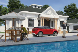 render 3d exterior design and 3d 3d max corona and vary