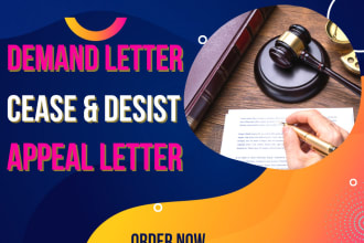 draft cease and legal notice, demand, and complaint letter